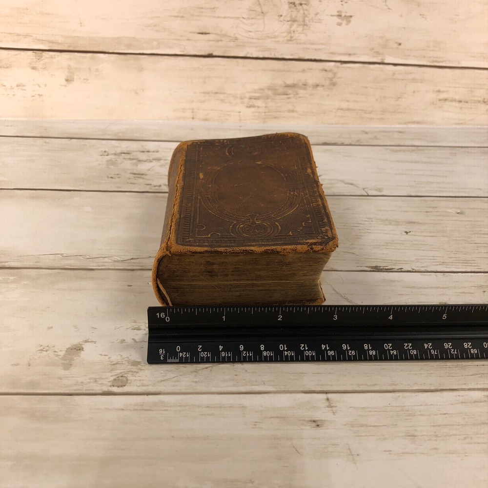 1861 Holy Bible American Bible Society Diamond 32mo Antique Civil War Era Book - Picture 2 of 10